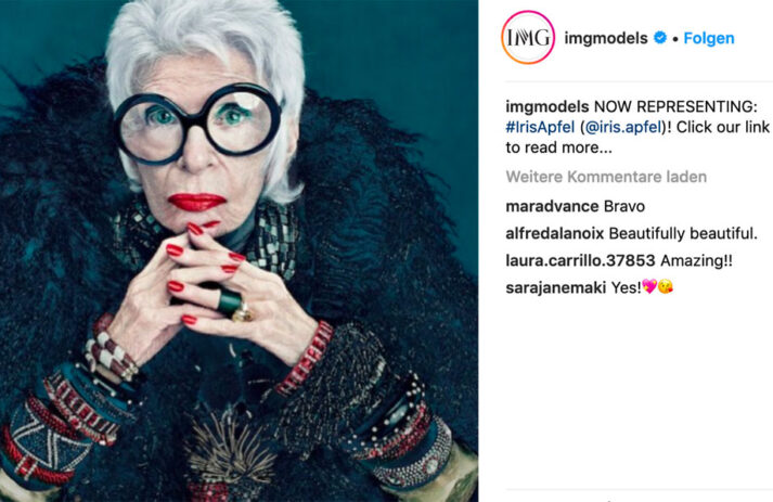 Iris rocks: Die 97jährige Stil-Ikone wird als Model unter Vertrag genommen - uIris rocks: Die 97-jährige Stil-Ikone wurde als Model unter Vertrag genommen und beweist damit, dass das Alter nur eine Zahl ist.