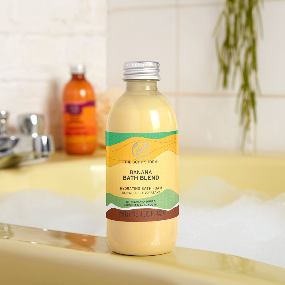 Restenverwertung funktioniert nicht nur in der Küche, sondern auch im Bad, wie das Beispiel der neuen, mit Superfood aus zweiter Wahl formulierten Bath Blends von The Body Shop zeigt.