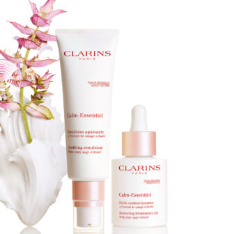 Clarins lanciert mit Calm Essentiel eine neue, bis zu 98 Prozent natürliche Pflegelinie für sensible Haut.