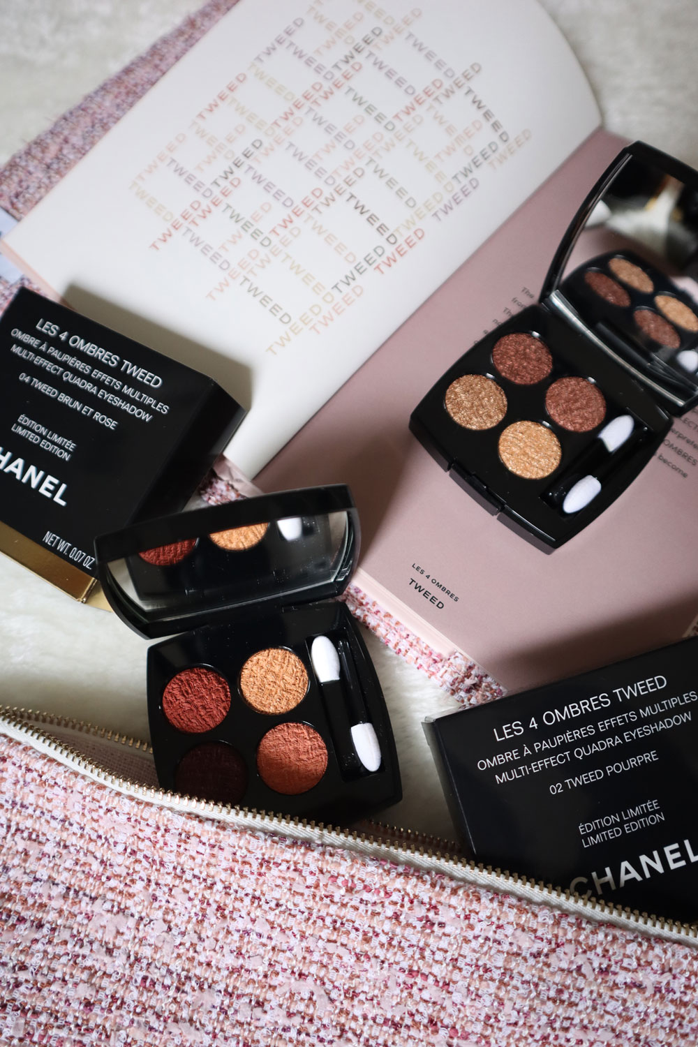 Dress your eyes in Tweed: Auf sonrisa gibt es eine Preview auf die limitierte Les 4 Ombres Tweed-Kollektion von Chanel.