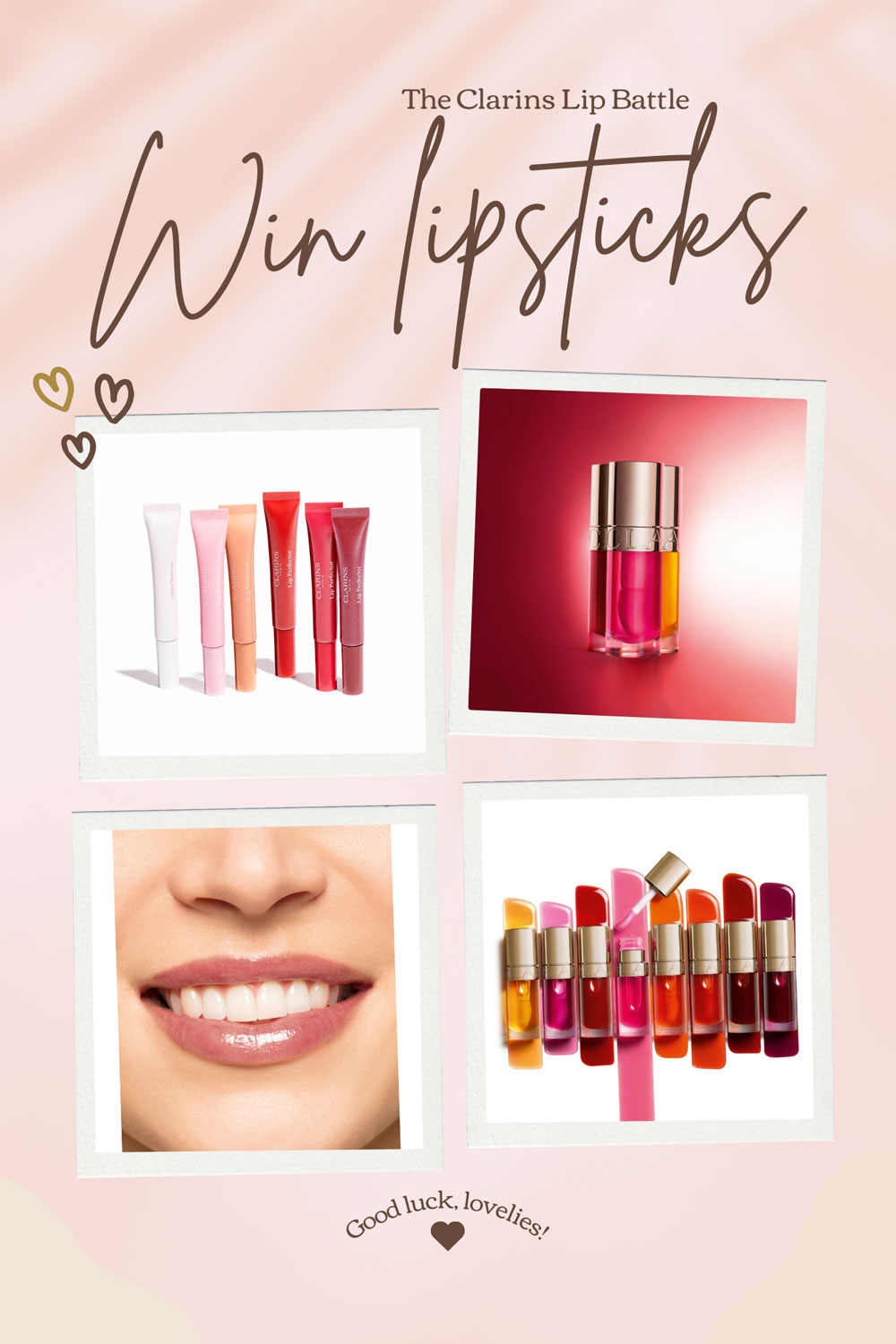 Lipstick-Lovers aufgepasst: sonrisa verlost ein riesiges Lippenstift-Set von Clarins im Wert von über 600 CHF! Findet heraus, was es mit der Clarins Lips Battle auf sich hat und macht mit