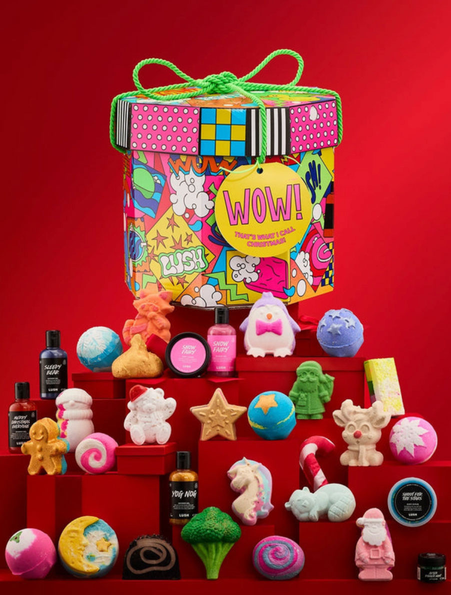 Einmal auspacken, festliche Vibes erleben: Gewinne das limitierte Lush Wow-Set mit 35 Beauty-Klassikern auf einmal!