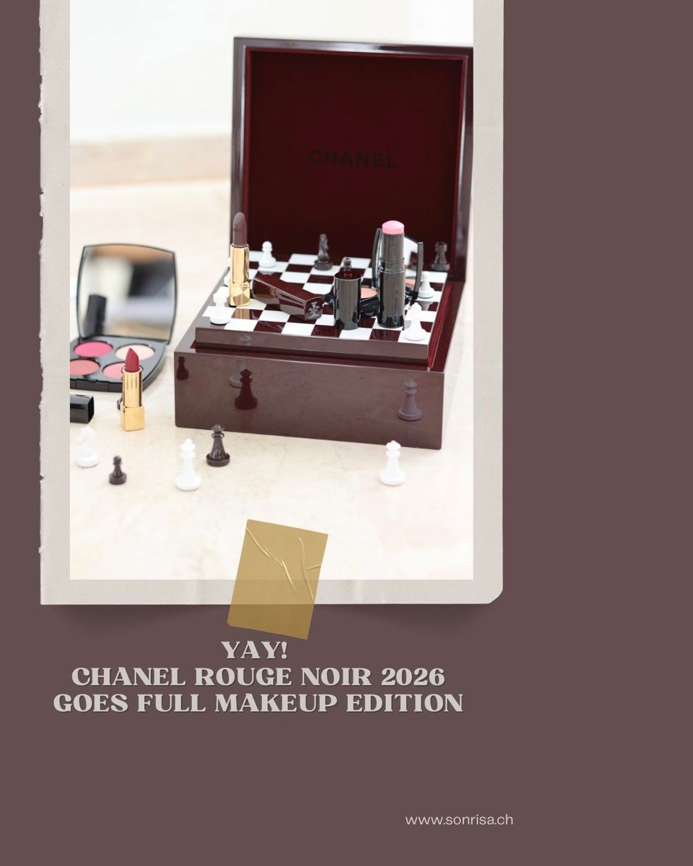 CHANEL Rouge Noir 2026 bringt den Kultton auf Augen, Lippen und Nägel. Alle Details und Informationen dazu gibt es auf sonrisa.